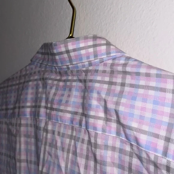 Thomas Dean Pink & Blue Plaid Casual Button Down Sz.XXL - Picture 5 of 5